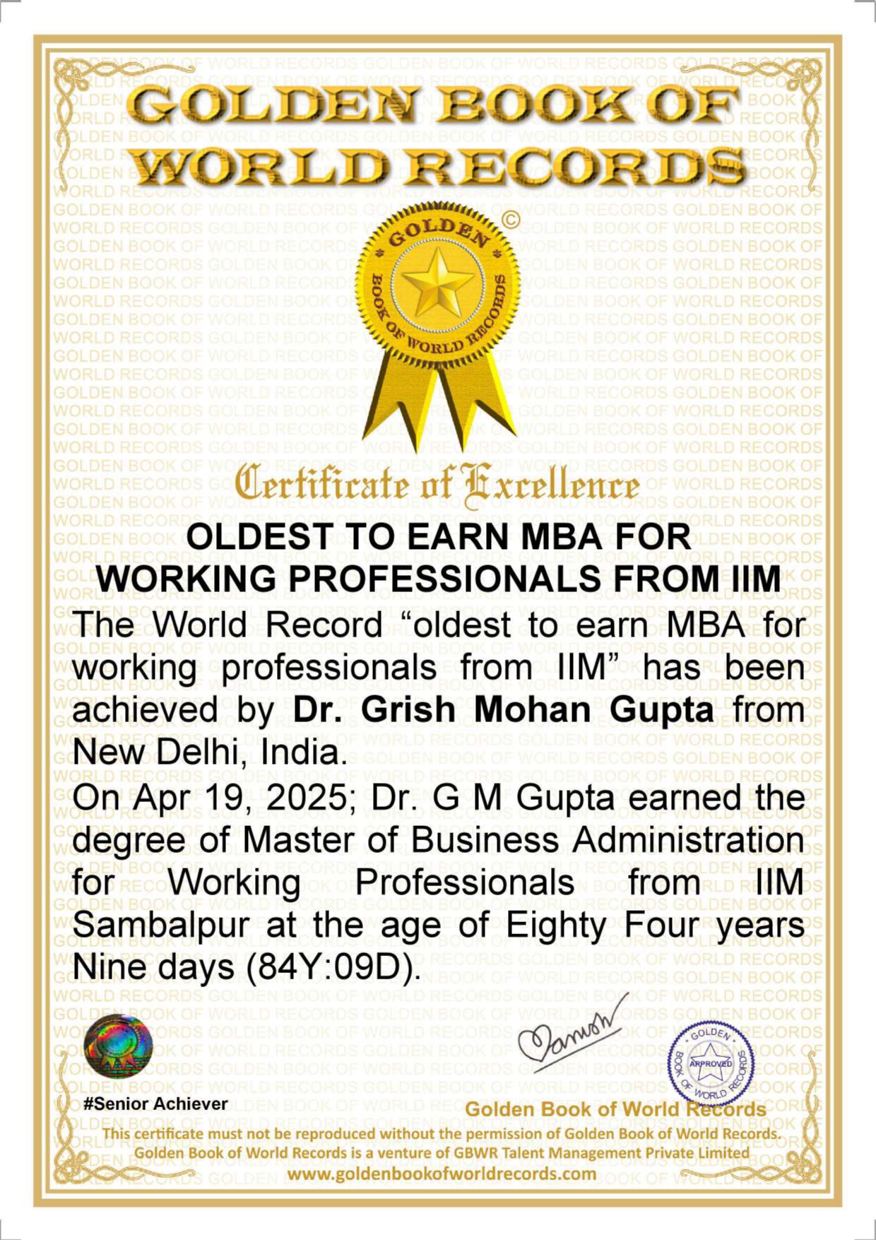 Business Achiever & Social Entrepreneur Award